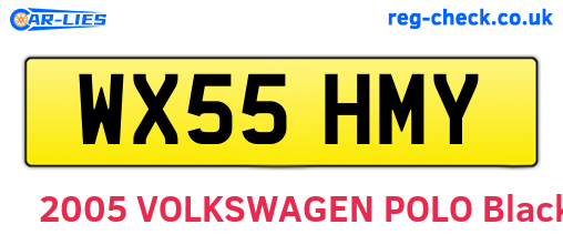 WX55HMY are the vehicle registration plates.