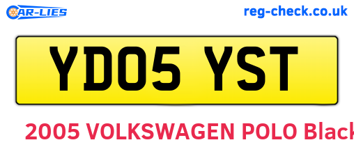 YD05YST are the vehicle registration plates.