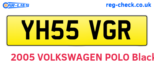 YH55VGR are the vehicle registration plates.