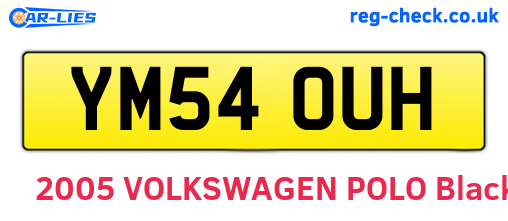 YM54OUH are the vehicle registration plates.