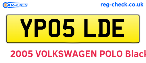 YP05LDE are the vehicle registration plates.