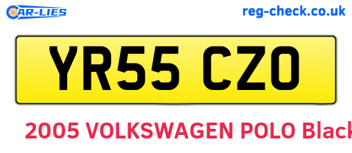 YR55CZO are the vehicle registration plates.