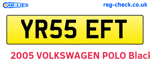 YR55EFT are the vehicle registration plates.