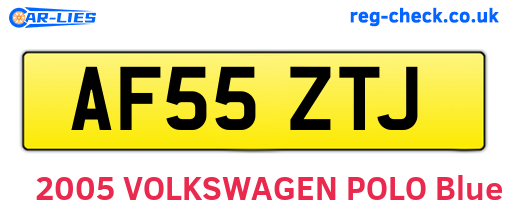 AF55ZTJ are the vehicle registration plates.