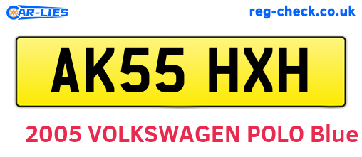 AK55HXH are the vehicle registration plates.