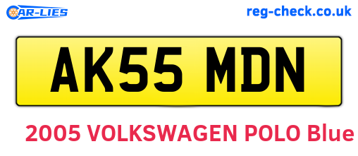 AK55MDN are the vehicle registration plates.