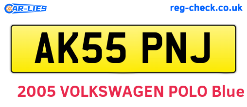 AK55PNJ are the vehicle registration plates.
