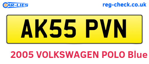 AK55PVN are the vehicle registration plates.