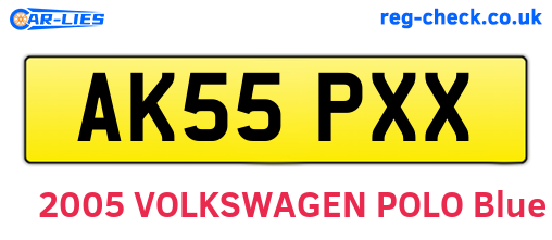 AK55PXX are the vehicle registration plates.