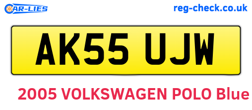 AK55UJW are the vehicle registration plates.