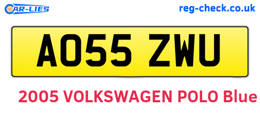 AO55ZWU are the vehicle registration plates.