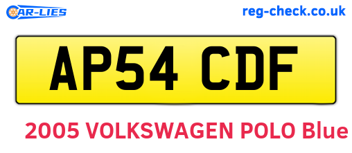 AP54CDF are the vehicle registration plates.