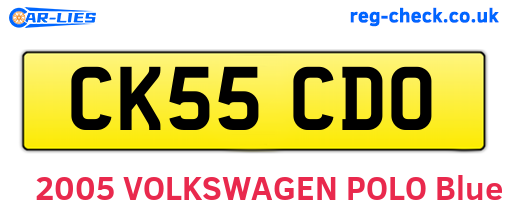 CK55CDO are the vehicle registration plates.