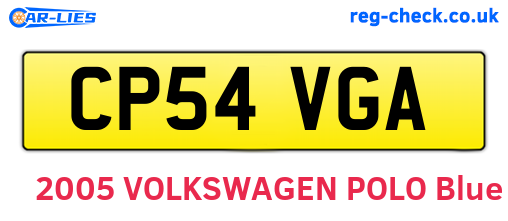 CP54VGA are the vehicle registration plates.