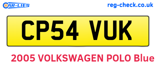 CP54VUK are the vehicle registration plates.