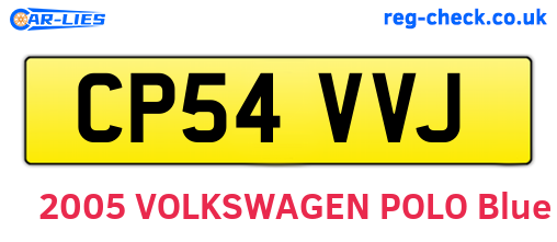 CP54VVJ are the vehicle registration plates.