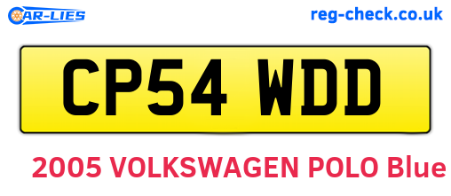 CP54WDD are the vehicle registration plates.
