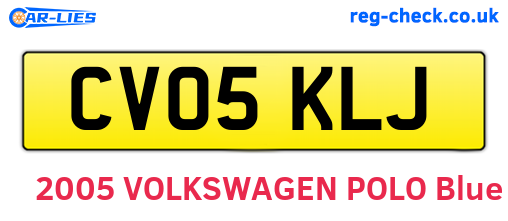 CV05KLJ are the vehicle registration plates.