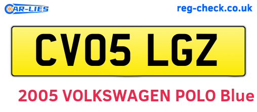 CV05LGZ are the vehicle registration plates.