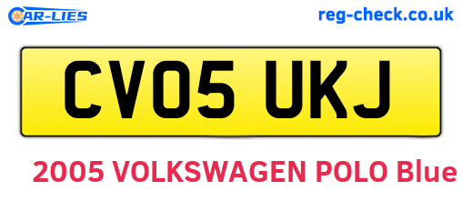 CV05UKJ are the vehicle registration plates.