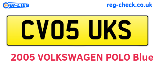 CV05UKS are the vehicle registration plates.