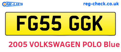 FG55GGK are the vehicle registration plates.