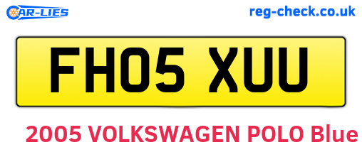 FH05XUU are the vehicle registration plates.