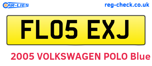 FL05EXJ are the vehicle registration plates.
