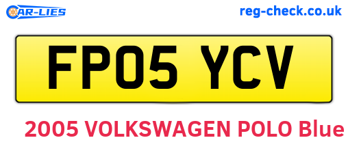 FP05YCV are the vehicle registration plates.