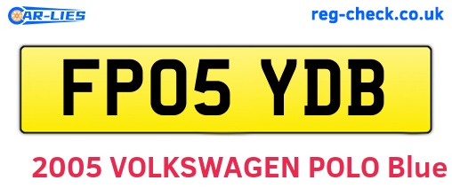 FP05YDB are the vehicle registration plates.