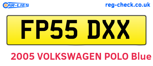 FP55DXX are the vehicle registration plates.
