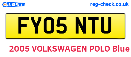 FY05NTU are the vehicle registration plates.