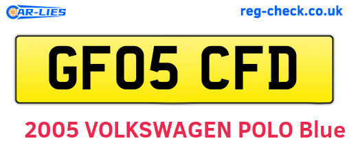 GF05CFD are the vehicle registration plates.