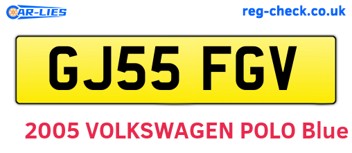 GJ55FGV are the vehicle registration plates.