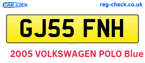 GJ55FNH are the vehicle registration plates.