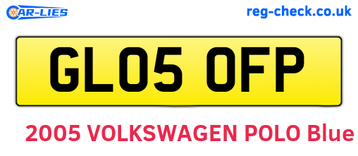 GL05OFP are the vehicle registration plates.