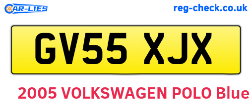 GV55XJX are the vehicle registration plates.