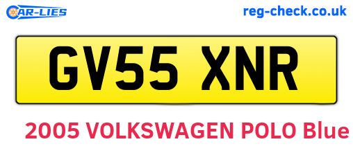 GV55XNR are the vehicle registration plates.
