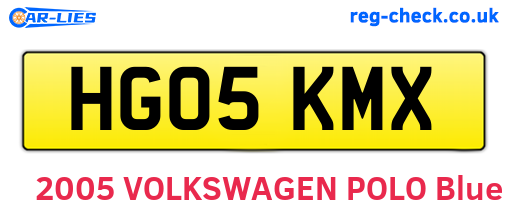 HG05KMX are the vehicle registration plates.