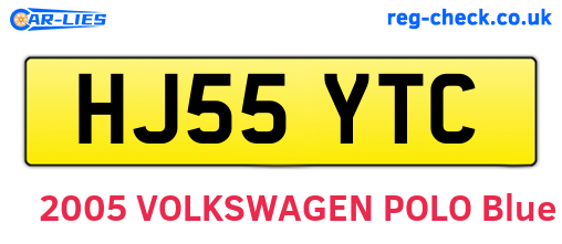 HJ55YTC are the vehicle registration plates.