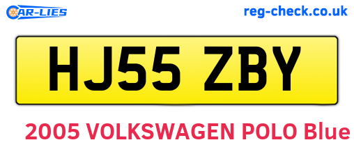 HJ55ZBY are the vehicle registration plates.