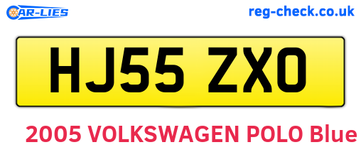 HJ55ZXO are the vehicle registration plates.