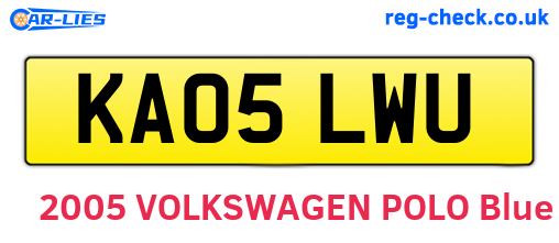 KA05LWU are the vehicle registration plates.
