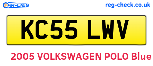 KC55LWV are the vehicle registration plates.