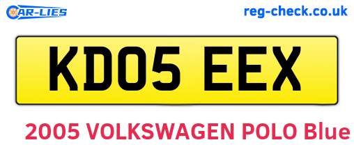 KD05EEX are the vehicle registration plates.