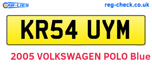 KR54UYM are the vehicle registration plates.