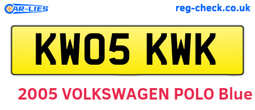 KW05KWK are the vehicle registration plates.