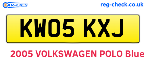KW05KXJ are the vehicle registration plates.