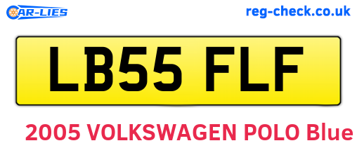 LB55FLF are the vehicle registration plates.