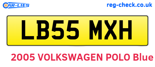LB55MXH are the vehicle registration plates.